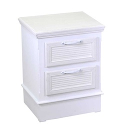 [V8041580000] Mobiletto legno liverpool 2 cassetti bianco cm 37x30h49