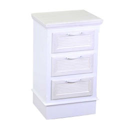 [V8041590000] Mobiletto legno liverpool 3 cassetti bianco cm 37x30h64
