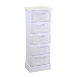 [V8041550000] Mobiletto legno liverpool 5 cassetti bianco cm 29x23h81