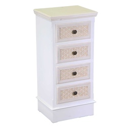 [V8041670000] Mobiletto legno losanna 4 cassetti crema cm 37x30h79.5