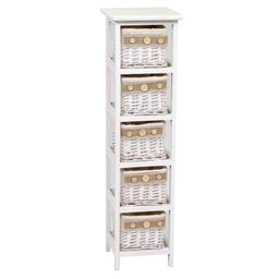 [V4119040000] Mobiletto nadia cassettiera bianco 5 cassetti cm25x25h94