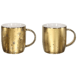 [1991666] Mug Bombato 370 cc All Gold Porcellana oro linea Natale