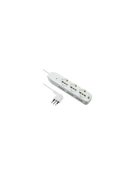 [1926517] Multipresa bipasso + Schuko + termico Electraline bianco posti 9 2P+T 10A n° x mmq 3x0,75 mt 2.