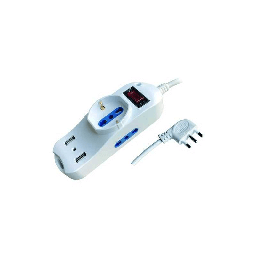 [19917151] Multiprese 5 Prese Con Interruttore Schuko+Bipasso+Usb Sp.90° 10A