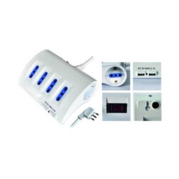 [19917153] Multiprese con interruttore, 8 prese Schuko, bipasso e USB, spina 16A
