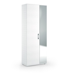 [TEREL109/1B] (3c) Multiuso Con Specchio 1 Cassetto E 6 Ripiani Interni  bianco ante bianco con specchio
