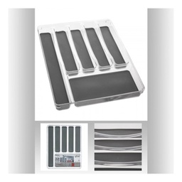 [19921594] Organizzatore posate in gomma sei scomparti Grigio Scuro TIDYSMART 40x32 h4,5 cm