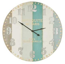 [V9108670000] Orologio legno bianco azzurro Øcm 113,5 x 6