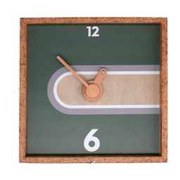 [V1870290000] Orologio legno verde quadro cm 31x31h4