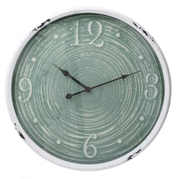 [V1868940000] Orologio metallo bordo bianco verde cmø48x6