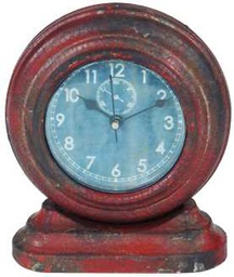 [V9123180000] Orologio mini legno rosso ea-0721 cm. 12