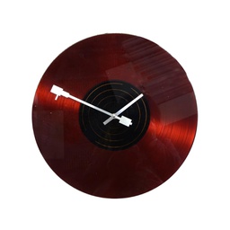 [V1869570000] Orologio vetro disco rosso tondo cm ø38h4