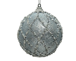 [19625760] Pallina  natalizia in vetro argento cm 8