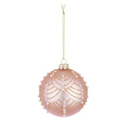 [19627744] Pallina decorativa in vetro albero rosa vivienne cm 8