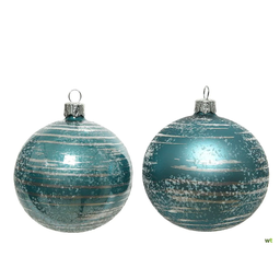 [19974470] Pallina di Natale D8 Strisce Blu Dawn Assortite
