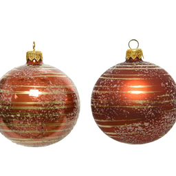 [19974471] Pallina di Natale D8 Strisce Terra Brown Assortite