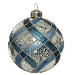 [20035437] Pallina di Natale bauble blu Ø8 cm