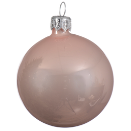 [20035487] Box Da 4 Palline Di Natale In Vetro Rosa Lucida Ø10 Cm