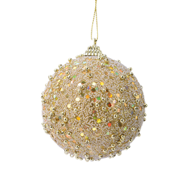 [20035831] Pallina di Natale oro con glitter Ø8 cm