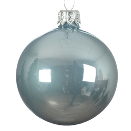 [20035512] Box Da 6 Palline Di Natale Azzurra Lucido Ø6Cm