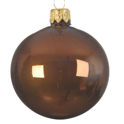 [20035527] Box Da 6 Palline Di Natale Cannella Lucida Ø6 Cm