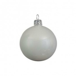 [19625678] Pallina Sfera Natalizia In Vetro Bianco Smalto D. 15 Cm 1 Pz