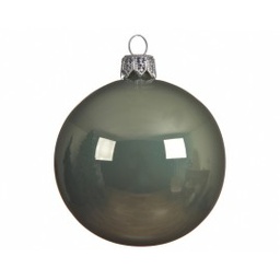 [19625697] Box Da 6 Palline Sfera Natalizia In Vetro Verde Chiaro Lucido 8 Cm