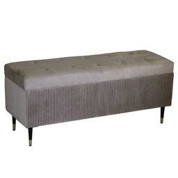 [V2808860000] Panca contenitore velluto beige cm 115x40h45
