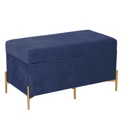 [V2808330000] Panca contenitore velluto blu cm 78x40h45