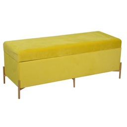 [V2808340000] Panca contenitore velluto giallo cm 115x40h45