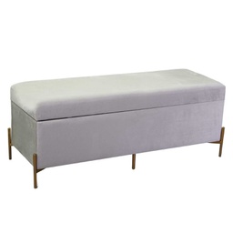 [V2808350000] Panca contenitore velluto grigio chiarocm 115x40h45