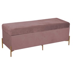 [V2808360000] Panca contenitore velluto rosa antico cm 115x40h45