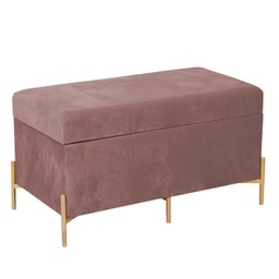 [V2808290000] Panca contenitore velluto rosa antico cm 78x40h45