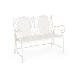 [B0721292] Panca pieghevole due posti in acciaio Bianca EMILY 115x60x h92 cm
