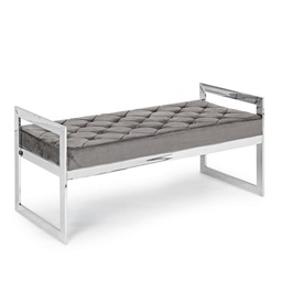 [B0732884] Panca velluto grigio Sveva cm 97 x 44