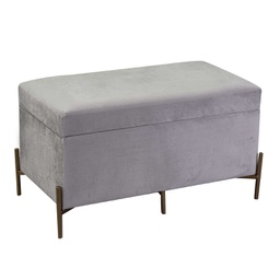 [V2808280000] Panca velluto grigio chiaro cm78x40h45