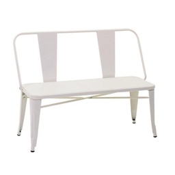 [V8035960000] Panchina ferro bristol bianco con schienale cm51x111h82,5