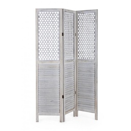 [B0721485] Paravento 3 ante Hole bianco antico 120x170 cm