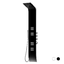 [DFLEX-100-PALI-N] Parete attrezzata multifunzione Lipari: eleganza in nero e bianco