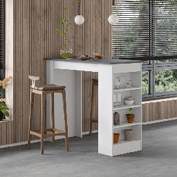 [FZ99268] Penisola da cucina tavolo alto Swallow bianco con piano antracite