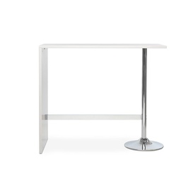 [EFFEZ86382] Penisola rettangolare bianco lucido con gamba cromata 120x60xh.105 cm EFFEZ