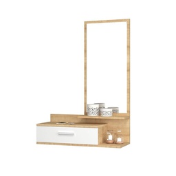 [EFFEZ91147] Pensile da ingresso con specchio e cassetto bianco rovere 80x35xh.116 cm EFFEZ