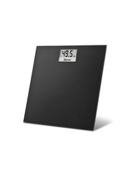 [1990291] Pesapersona BP27 in vetro con capacità di 150 kg e precisione di 100 g, effetto carbonio.