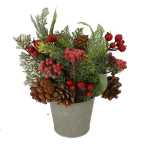 [V6323560000] Pianta artificiale plastica rosso cm18x18h28
