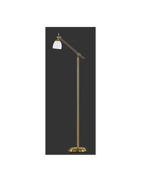 [TRIO4035011-04] Piantana Icaro Ottone Invecchiato E Spot Vetro Opaco Bianco H165 cm Trio Lighting
