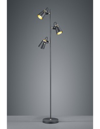 [TRIO408800332] Piantana Minimal 3 Coni Orientabili Edward H160 cm Nero e Oro Trio Lighting