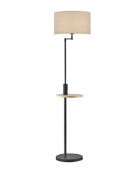 [TRIO400400132] Piantana Moderna Claas Nero con Mensola e Porta USB Trio Lighting