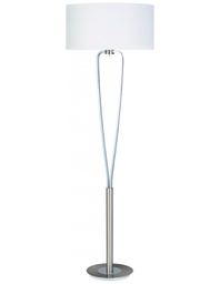 [TRIO400200107] Piantana Moderna Paris II Nichel con Paralume Bianco Trio Lighting