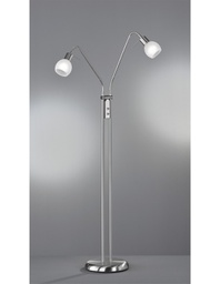 [TRIOR40172007] Piantana Nichel E Vetro Bianco 2xE14 H125 cm Antibes Trio Lighting