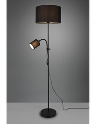 [TRIOR40192002] Piantana Owen 1xE27+Spot Nero E Paralume Tessuto L36 cm Trio Lighting